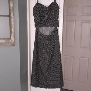Black and white checkered a-line dress